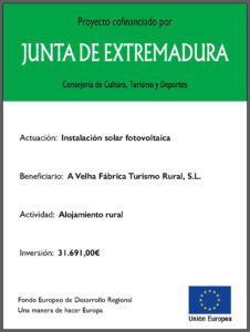 Logo Junta de Extremadura – apoyo a A Velha Fábrica Hotel Rural
