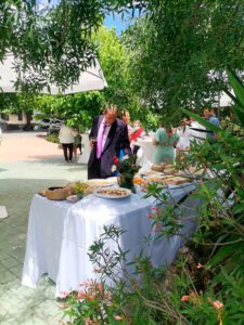 Celebración al aire libre en hotel rural A Velha Fábrica Sierra de Gata
